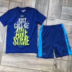 Under Armour short set boys size 6 (small)